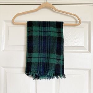 Blue and Green Plaid Infinity Scarf